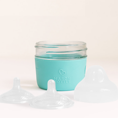 Mason Bottle DIY Kit for babies, showcasing unique design and features from angle 2. Perfect for eco-friendly feeding.