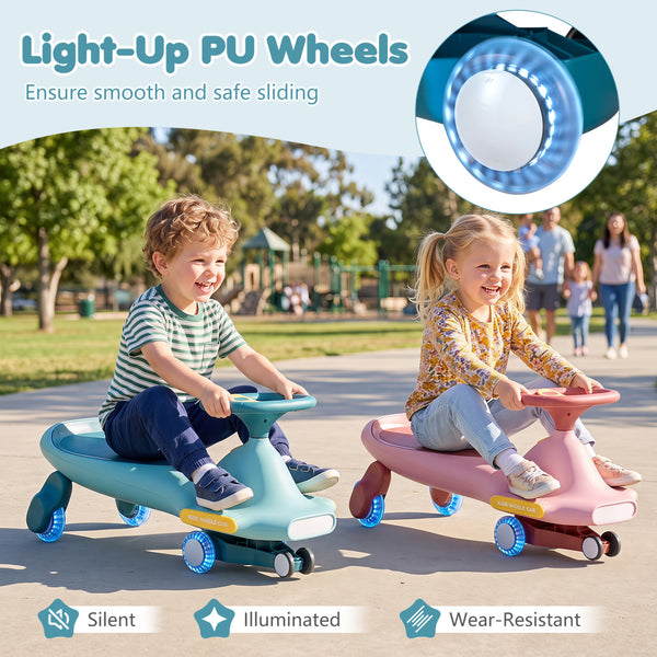 Wiggle Car for Kids with LED Flashing Wheels for Indoor Outdoor Play