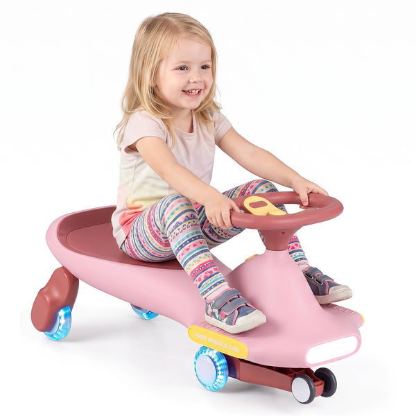 Wiggle Car for Kids with LED Flashing Wheels for Indoor Outdoor Play
