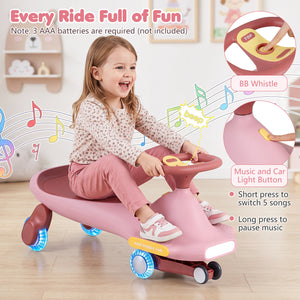 Wiggle Car for Kids with LED Flashing Wheels for Indoor Outdoor Play