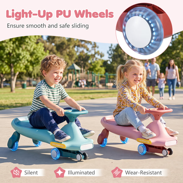 Wiggle Car for Kids with LED Flashing Wheels for Indoor Outdoor Play