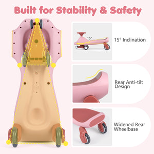 Wiggle Car for Kids with LED Flashing Wheels for Indoor Outdoor Play