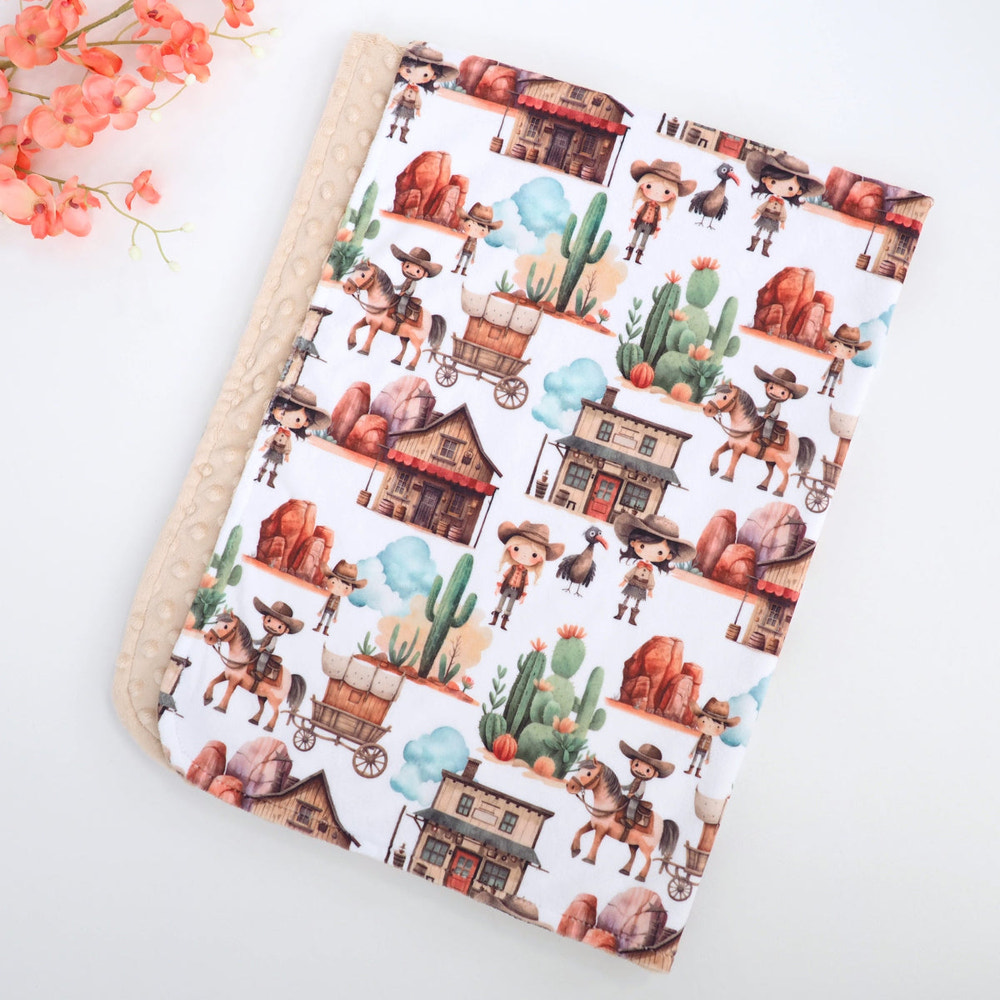 Minky Baby Blanket West Adventure