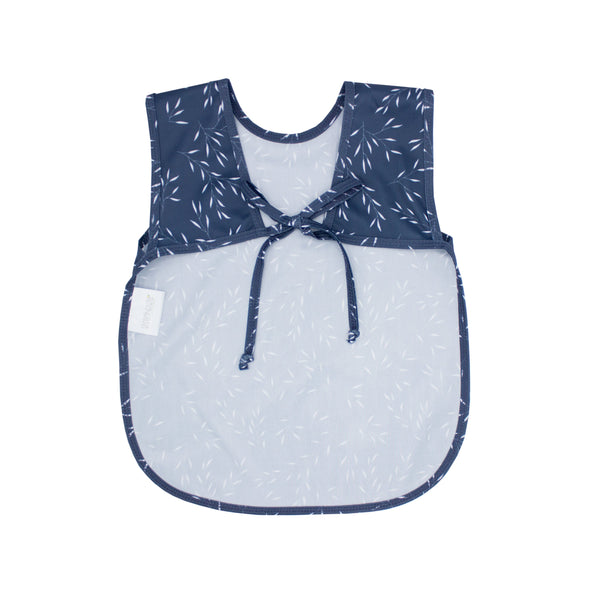 "Willow Bapron for babies, stylish and functional bib apron, angle view showcasing vibrant design and practical features."