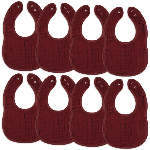 Comfy Cubs Muslin Bibs in Wine 70% Bamboo Rayon 30% Cotton