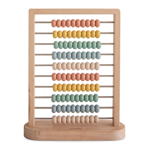 Colorful wooden abacus for babies, promoting early learning and fine motor skills development.