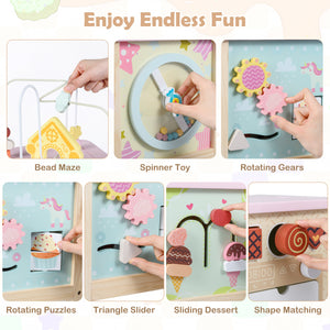 Wooden Activity Cube with Montessori Sensory Toys for 18+ Months Toddlers