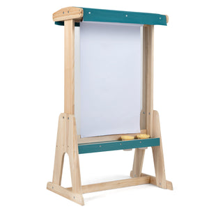 Wooden Art Easel for Kids with Transparent Board and Paper Roll