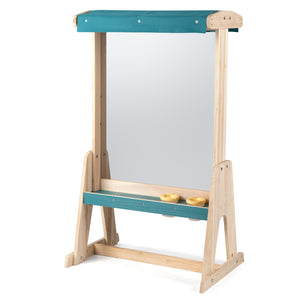 Wooden Art Easel for Kids with Transparent Board and Paper Roll