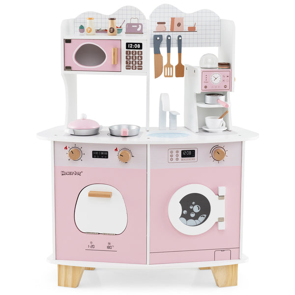 Wooden Kids Kitchen Playset with Coffee Maker for kids - Realistic