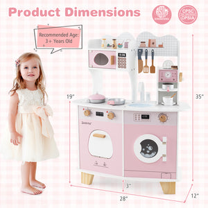 Wooden Kids Kitchen Playset with Coffee Maker for kids - Realistic