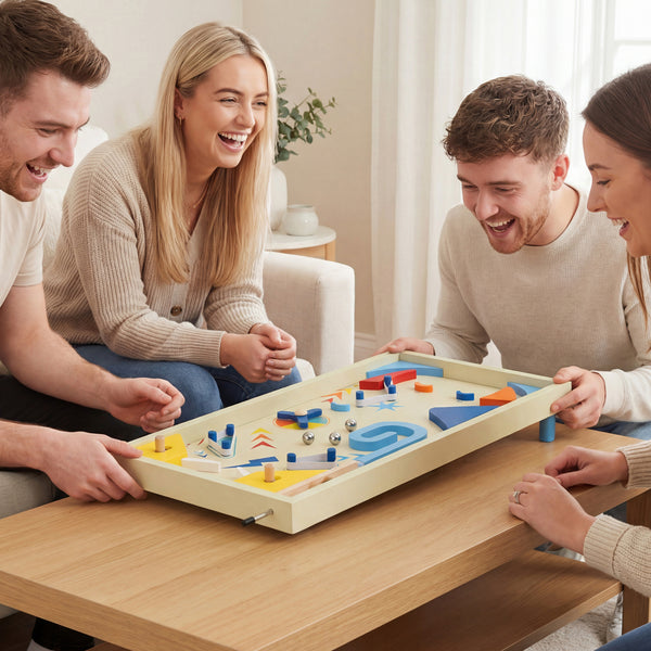 Wooden Pinball Machine with 3 Balls for Kids 6+ and Adults