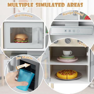 Wooden Pretend Play Kitchen Set for Toddlers - Realistic
