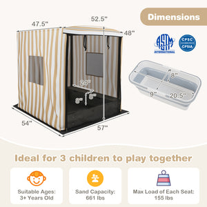 Wooden Sandbox with Canopy for Children 3+ Years Old