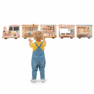 Wooden Sensory Wall Panel with Vanity and Tool Box - Realistic