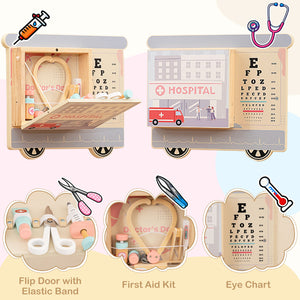 Wooden Sensory Wall Panel with Vanity and Tool Box - Realistic