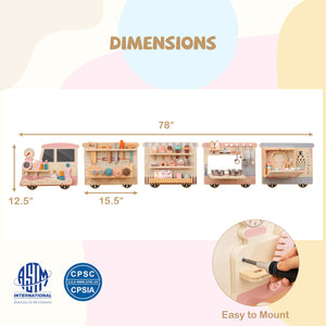 Wooden Sensory Wall Panel with Vanity and Tool Box - Realistic
