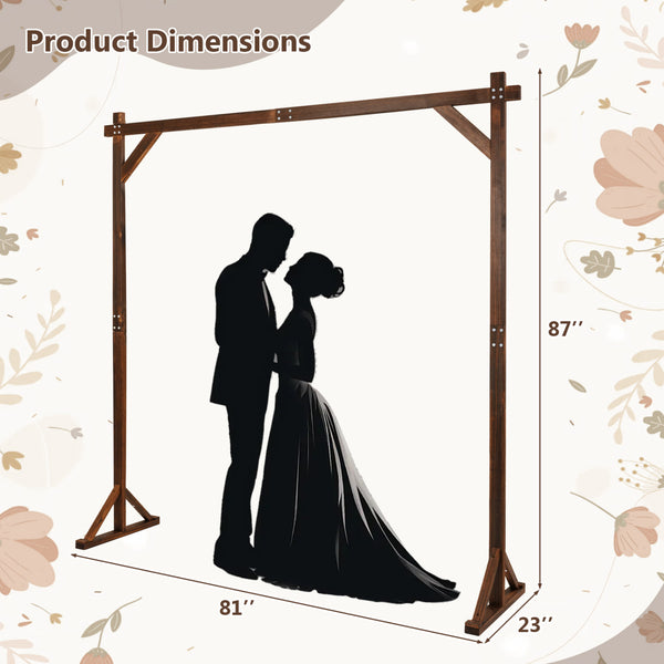 Wooden Wedding Arch Solid Wood Arbor Backdrop Stand for Wedding Ceremony