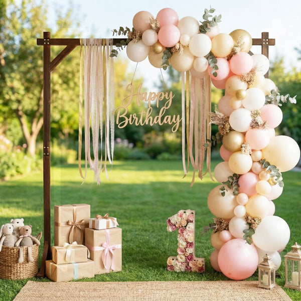 Wooden Wedding Arch Solid Wood Arbor Backdrop Stand for Wedding Ceremony