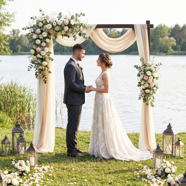 Wooden Wedding Arch Solid Wood Arbor Backdrop Stand for Wedding Ceremony
