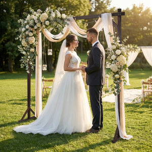 Wooden Wedding Arch Solid Wood Arbor Backdrop Stand for Wedding Ceremony