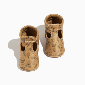 Woodland T-Bar Baby Shoe in soft leather, perfect for stylish and comfortable baby footwear.