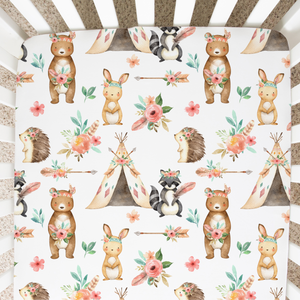 Fitted Crib Sheet - Woodland Tribe