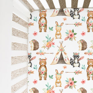 Fitted Crib Sheet - Woodland Tribe