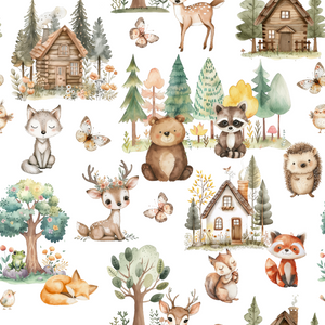 Minky Baby Blanket Woodsy Woodland