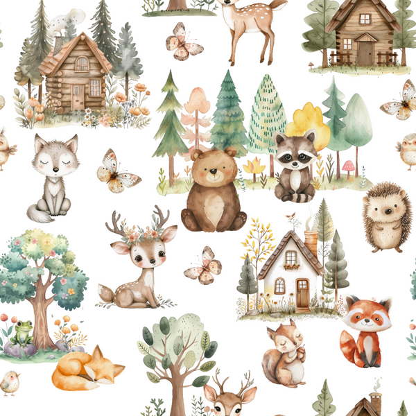 Minky Baby Blanket Woodsy Woodland