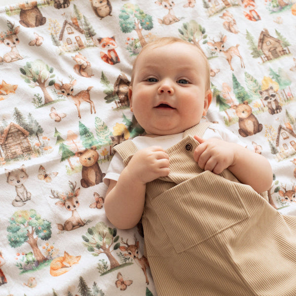Minky Baby Blanket Woodsy Woodland