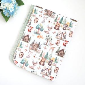 Minky Baby Blanket Woodsy Woodland