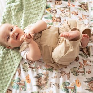 Minky Baby Blanket Woodsy Woodland