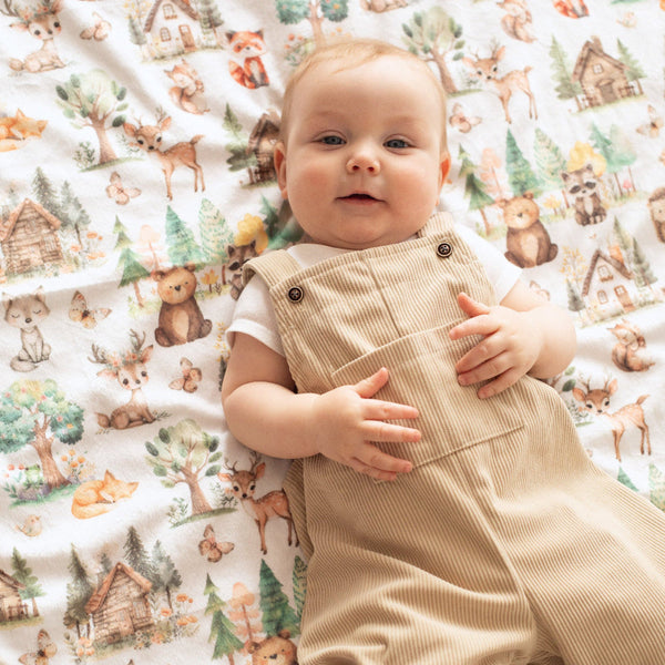 Minky Baby Blanket Woodsy Woodland