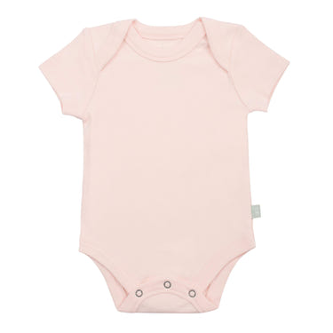 Pink basics lap shoulder short sleeve bodysuit for babies, perfect for comfort and style.