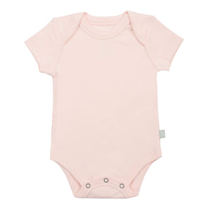Pink basics lap shoulder short sleeve bodysuit for babies, perfect for comfort and style.