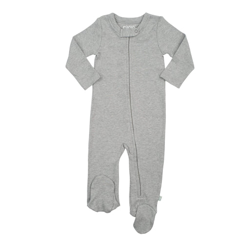 Heather baby footie one-piece, soft and cozy for comfortable wear. Perfect for little ones.
