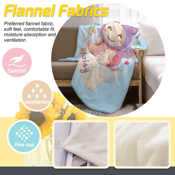 Personalized Kawaii Purple Dragon Costume Blanket | Custom Name | Cute Dragon Character