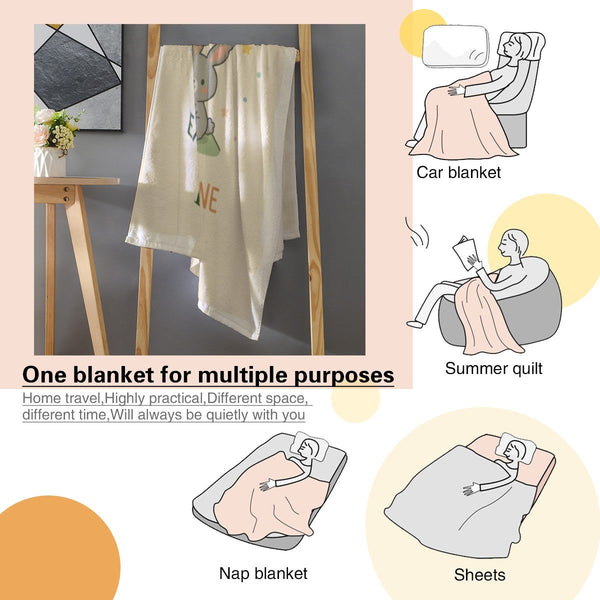 Personalized Woodland Friends Blanket | Custom Name | Fox Deer Bunny Explore Imagine Gift
