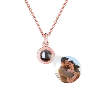 Custom Photo Projection Necklace – Hidden ‘I Love You’ Pendant | Silver, Rose & Gold