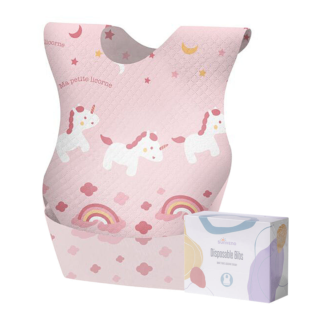 20 Pcs Disposable Baby Bibs for mess-free feeding, perfect for infants and toddlers.
