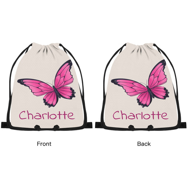 Personalized Butterfly Drawstring Bag with Custom Name – Custom Name Gift for Girls