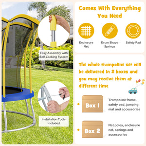 10 Feet Flower Shape Trampoline with Galvanized Steel Frame for Kids - Fun Outdoor Toy & Hobby.