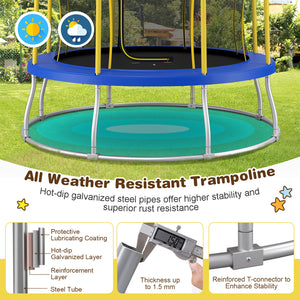 8 Feet Outdoor Unique Flower Shape Trampoline with Enclosure Net