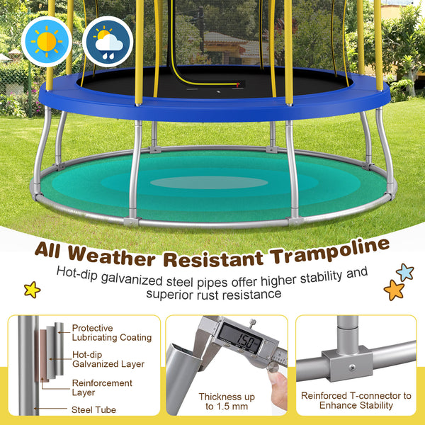 8 Feet Outdoor Unique Flower Shape Trampoline with Enclosure Net
