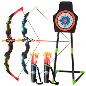 Youth Archery Bow Set with LED Light Up Bow and 20 Suction Cup Arrows for Kids