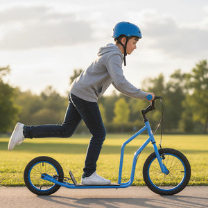 Youth Scooter with Adjustable Handlebar and 16/14-Inch Inflatable Wheels for Age 8+ Years Old