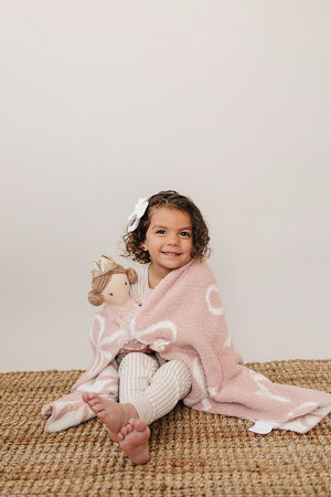 Pink Bow Plush Blanket