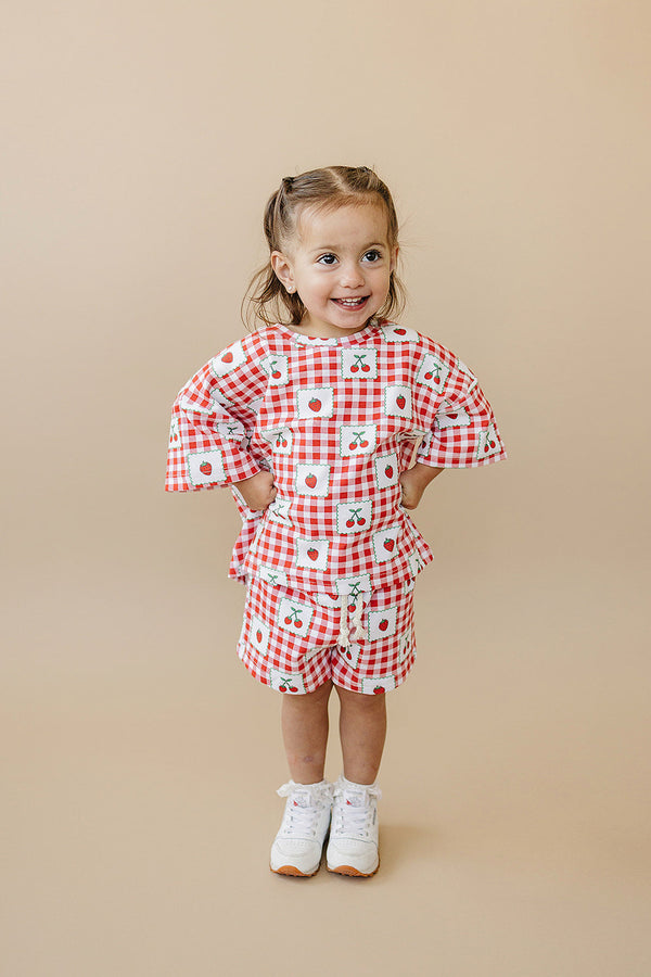Shorts Set | Strawberry Gingham
