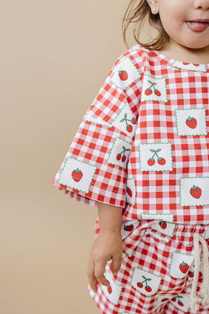 Shorts Set | Strawberry Gingham